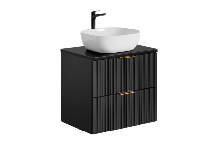 MASCA LAVOAR SUSPENDATA BAIE, 60/80 CM, ADEL BLACK, MDF RIFLAT + PAL, CULOARE NEGRU, COMAD [7]