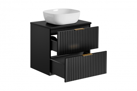 MASCA LAVOAR SUSPENDATA BAIE, 60/80 CM, ADEL BLACK, MDF RIFLAT + PAL, CULOARE NEGRU, COMAD [11]
