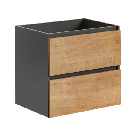 Produse - Masca lavoar baie suspendata 60 cm, stejar/gri grafit, Monako COMAD