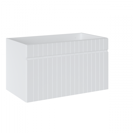 Produse - Masca Lavoar Suspendata Baie 60/80 cm, Iconic White, MDF Riflat + PAL, Culoare Alb, COMAD