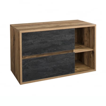 Produse - Masca lavoar suspendata baie 100 cm MDF beton/stejar Hampton Comcrete COMAD