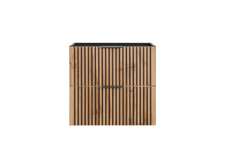 Masti pentru lavoare - MASCA LAVOAR SUSPENDATA baie, 40/60/80/100 CM, MDF + PAL, STEJAR CU INSERTII NEGRE, XILO, COMAD