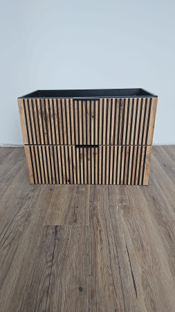 Masca Lavoar Xilo Wotan, 40/60/80/100 cm, MDF + PAL, Stejar cu Inserții Negre - COMAD [12]