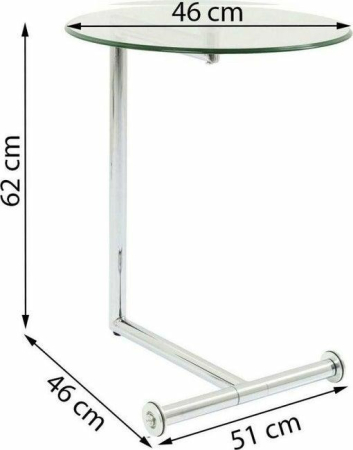Măsuță Auxiliară Easy Living 51x46x62 cm, Sticlă Transparent - Kare Design [8]