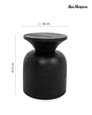 Măsuță Bisato 35x35x47,5 cm, Lemn Mango Negru Mat - MaMaison [6]