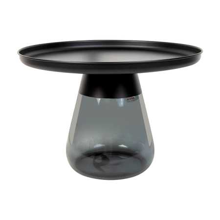 Produse - Măsuță Bottiglia Smoke 60x60x43 cm, Oțel și Sticlă Negru - Kare Design