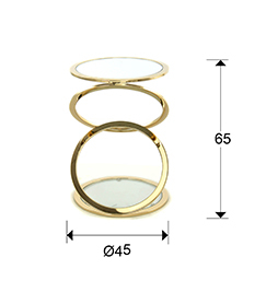 Masuta cafea aurie/argintie extravaganta rotunda Raisa, ø 45 cm, cadru metal, blat sticla, 287760 - Schuller [3]