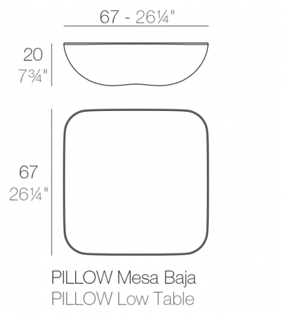 Masuta cafea exterior iluminare LED Pillow, diverse finisaje, 67x67x20 cm, design modern, 55002 - Vondom [35]