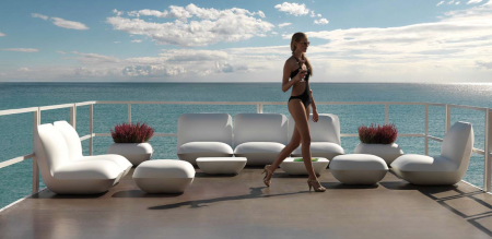 Masuta cafea exterior iluminare LED Pillow, diverse finisaje, 67x67x20 cm, design modern, 55002 - Vondom [34]