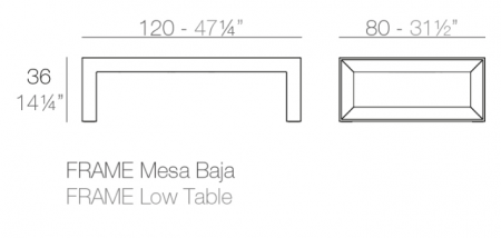 Masuta cafea Frame 120x80x35 cm rasina de polietilena, design modern, 54089 - Vondom [31]