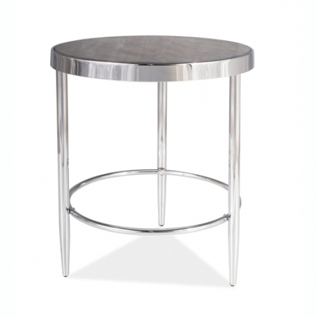 Lichidare stoc - Masuta cafea Hart 42x42 cm, picioare metalice crom/blat sticla imitatie marmura, AURORACMACH - Signal