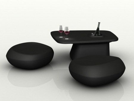 Masuta cafea iluminare LED Noma 118x100x44 cm polipropilena, loc frapiera, 45115A - Vondom [3]