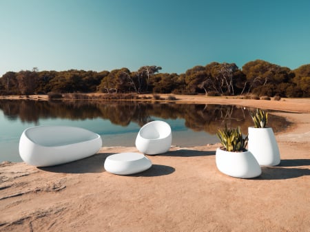 Masuta cafea iluminare LED Stone, diverse finisaje, 87x83x25 cm, design modern, 55007 - Vondom [32]