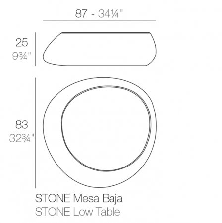 Masuta cafea iluminare LED Stone, diverse finisaje, 87x83x25 cm, design modern, 55007 - Vondom [31]