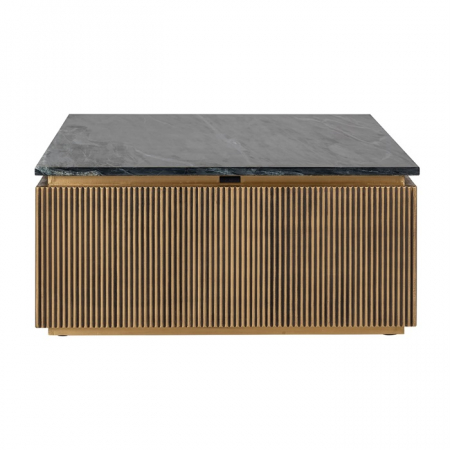 Masuta cafea lux aurie patrata Tosea, 90x90 cm, din metal, MDF si blat de marmura, 7575 - Richmond Interiors [1]