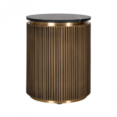 Masute de cafea - Masuta cafea lux aurie rotunda Tosea, Ø 50 cm, din metal, MDF si blat de marmura, 7573 - Richmond Interiors