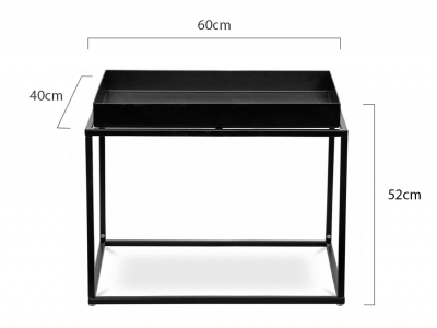 Masuta cafea neagra Chandra metal, 60x40 cm, GT-252A.BLACK - King [3]