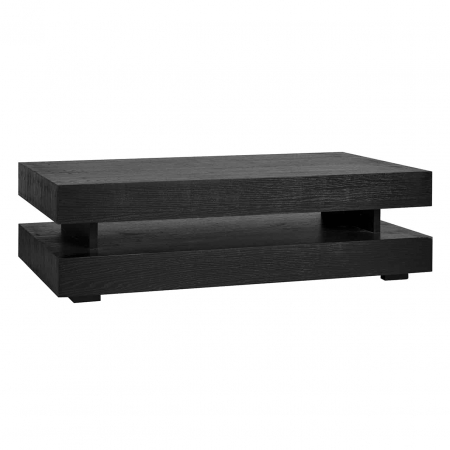 Masute de cafea - Masuta cafea neagra dreptunghiulara Kelda premium, 80x150 cm, din furnir stejar, 6506 BLACK - Richmond Interiors