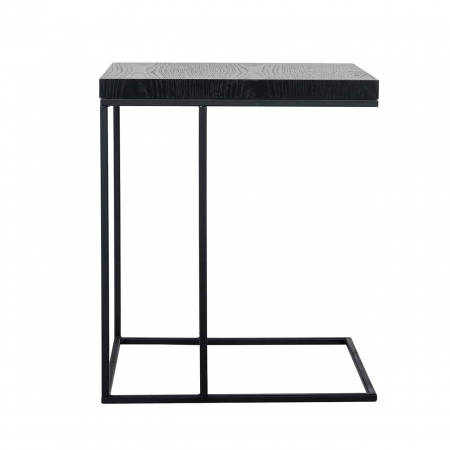 Masuta cafea pentru canapea Kelda 55x45 cm lemn negru furnir stejar/baza metalica, 6519 BLACK - Richmond Interiors [1]