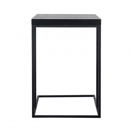 Masuta cafea pentru canapea Kelda 55x45 cm lemn negru furnir stejar/baza metalica, 6519 BLACK - Richmond Interiors [3]