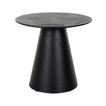 Produse - Masuta cafea premium neagra stejar Dargo  Ø58,5 cm, forma rotunda, 7552 - Richmond Interiors