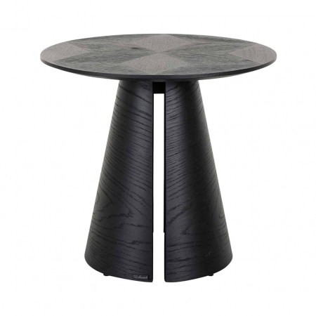 Masuta cafea premium neagra stejar Dargo  Ø58,5 cm, forma rotunda, 7552 - Richmond Interiors [1]