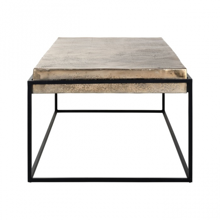 Masuta cafea premium Rami 68x123 cm, blat aluminiu auriu sampanie, baza metal, 825036 - Richmond Interiors [2]