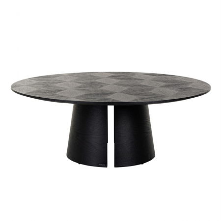 Masuta cafea rotunda neagra Dargo premium, Ø 110 cm, din furnir stejar, 7553 - Richmond Interiors [1]