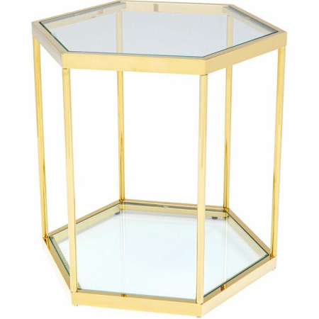 Living - Măsuță Comb Gold 55x48x55 cm, Auriu - Kare Design