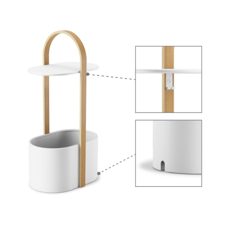 Măsuță de Cafea Bellwood 24x35x69 cm, Metal și Lemn Alb Natural - Umbra [2]