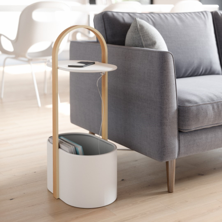 Măsuță de Cafea Bellwood 24x35x69 cm, Metal și Lemn Alb Natural - Umbra [3]