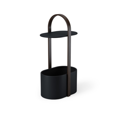 Masute de cafea - Măsuță de Cafea Bellwood 35x24x69 cm, Metal și Lemn Negru Nuc - Umbra