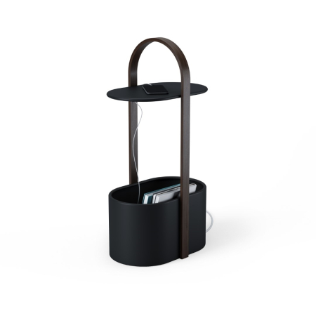 Măsuță de Cafea Bellwood 35x24x69 cm, Metal și Lemn Negru Nuc - Umbra [1]