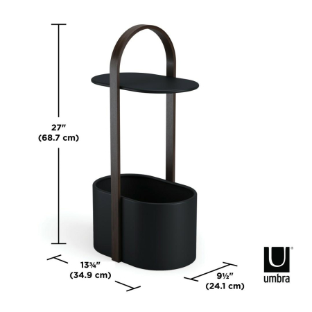 Măsuță de Cafea Bellwood 35x24x69 cm, Metal și Lemn Negru Nuc - Umbra [5]