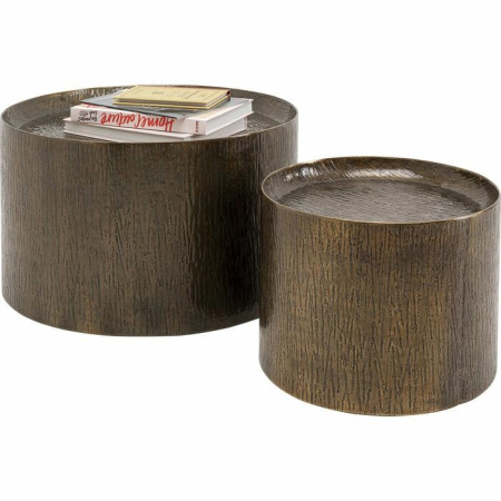 Măsuță de Cafea Casablanca 60x60x35 cm, Aluminiu și Alamă Maro - Kare Design [4]