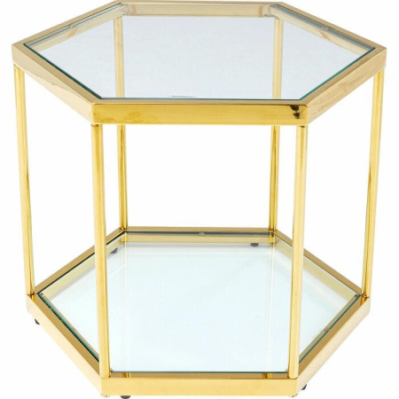 Living - Măsuță de Cafea Comb Gold 55x48x45 cm, Finisaj Titan - Kare Design