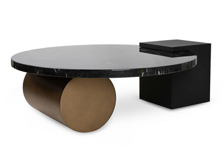 Produse - Măsuță de Cafea Dante 110x95x35,5 cm, Negru, Auriu - MaMaison