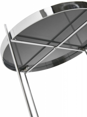 Masuta cafea rotunda oglinda Arvo 40 cm, design modern, piciore metal crom, CT00510CH - Kokoon [6]