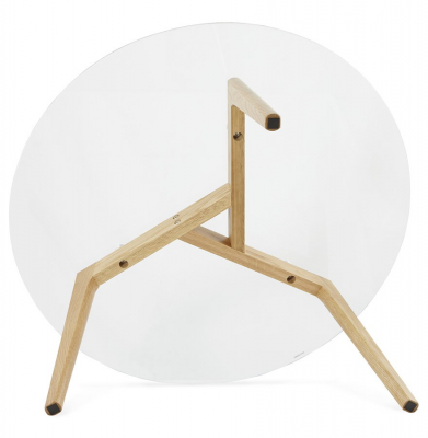 Masuta de cafea design LILY 90x90 cm stejar masiv / sticla securizata, CT00390CL - Kokoon [12]