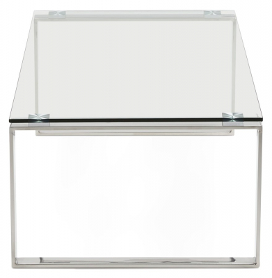 Masuta de cafea design MINNESOTA 110x60 cm otel cromat / sticla securizata, CT00460CL - Kokoon [2]
