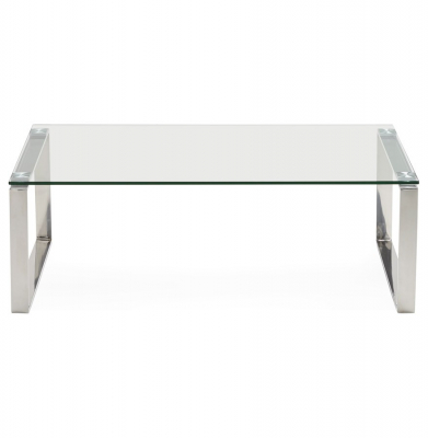 Masuta de cafea design MINNESOTA 110x60 cm otel cromat / sticla securizata, CT00460CL - Kokoon [1]