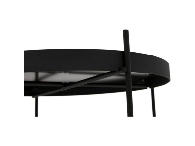 Masuta cafea rotunda neagra Arvo 40 cm blat oglinda, picioare negre metal, CT00500BL - Kokoon [1]