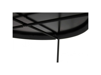 Masuta cafea rotunda neagra Arvo 40 cm blat oglinda, picioare negre metal, CT00500BL - Kokoon [2]