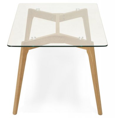 Masuta de cafea design SCARA 120x60 cm stejar masiv / sticla securizata, CT00410CL - Kokoon [2]