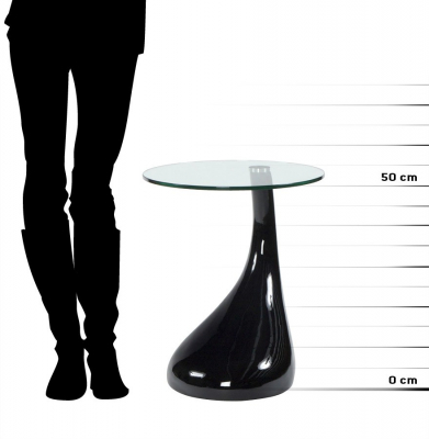 Masuta de cafea design TEAR negru lucios / fibra de sticla, CT00100BL - Kokoon [6]