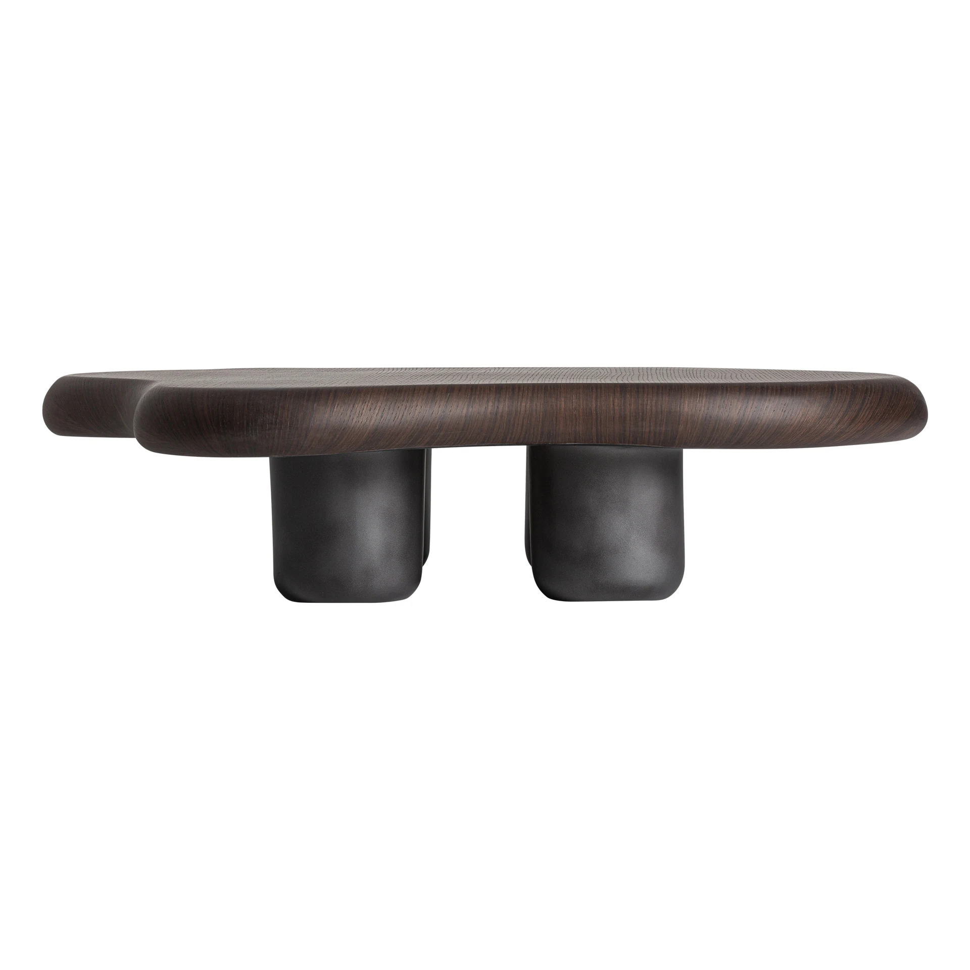 Produse - Masuta de Cafea din Furnir de Stejar si Fibra de Sticla, Maro, 122x88x29 cm, Stil Contemporan - VicalHome 37543