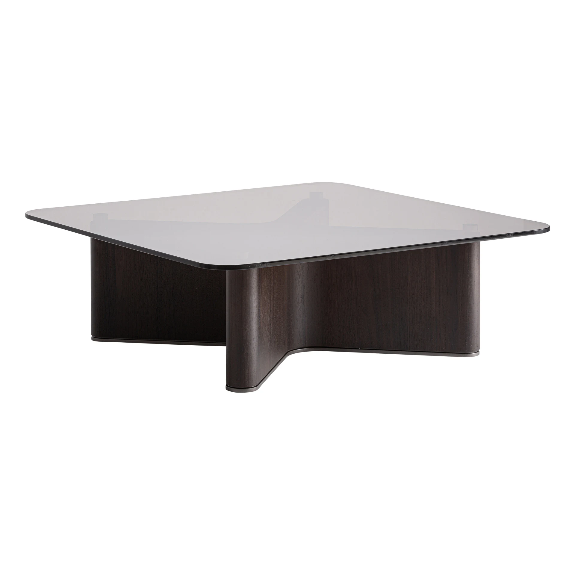 Masuta de Cafea din Lemn de Frasin si Cristal, Negru/Gri, 100x100x33 cm, Stil Contemporan - VicalHome 37111 [3]