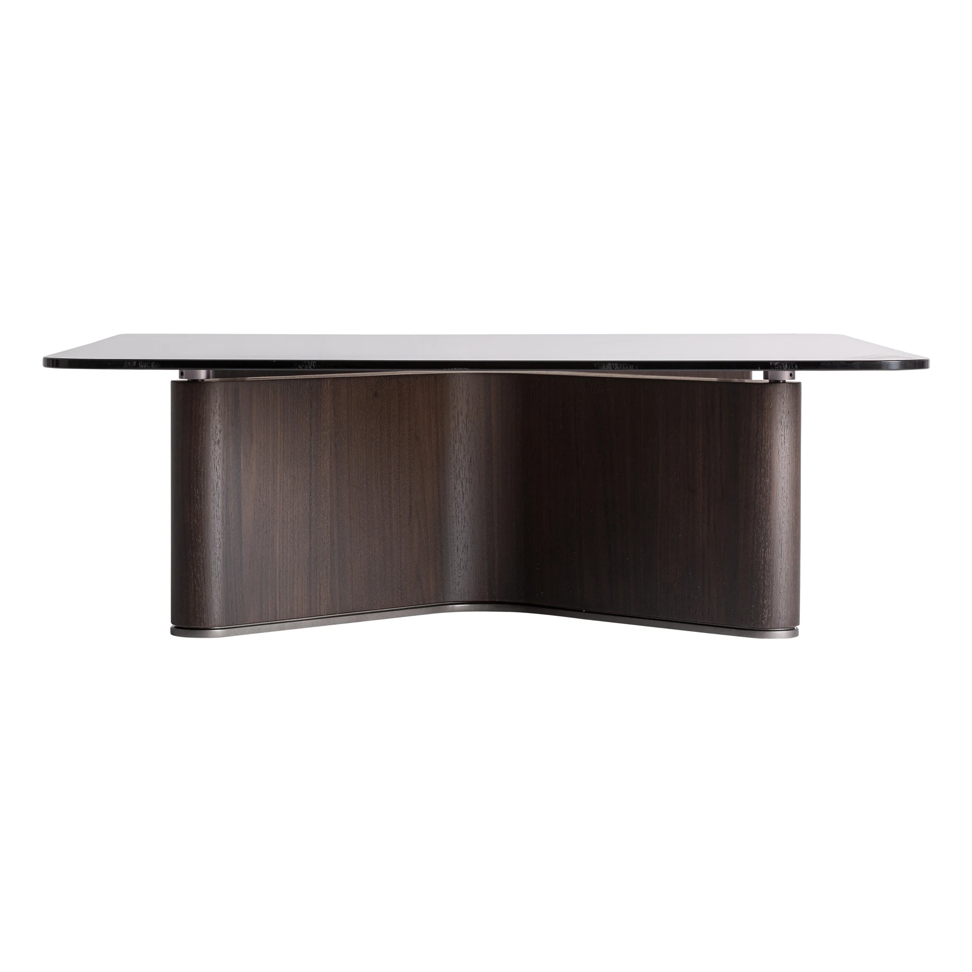 Masuta de Cafea din Lemn de Frasin si Cristal, Negru/Gri, 100x100x33 cm, Stil Contemporan - VicalHome 37111 [2]