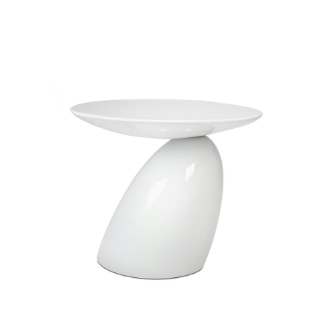 Produse - Măsuță de Cafea Fungo 60x60x58 cm, Fibră de Sticlă Alb Luciu - King Home