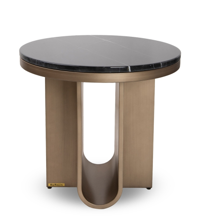 Produse - Măsuță de Cafea Harper 55 54,5x54,5x51 cm, Negru Marmură Aur Îmbătrânit - MaMaison